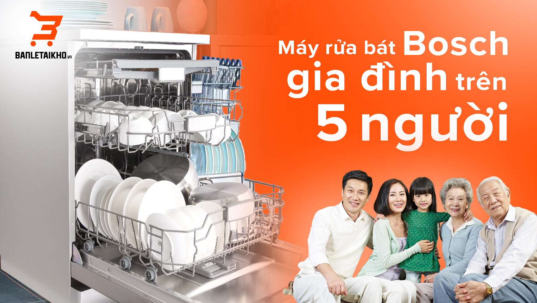 Tìm hiểu kích thước máy rửa bát Bosch chi tiết nhất 2025 10 Với gia đình đông thành viên, nên chọn máy rửa bát có thiết kế 2 - 3 giàn rửa