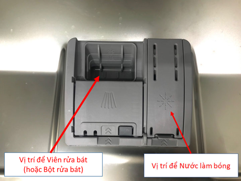 Hướng dẫn chi tiết cách đổ nước bóng vào máy rửa chén 2 Xác định chính xác vị trí đổ nước làm bóng