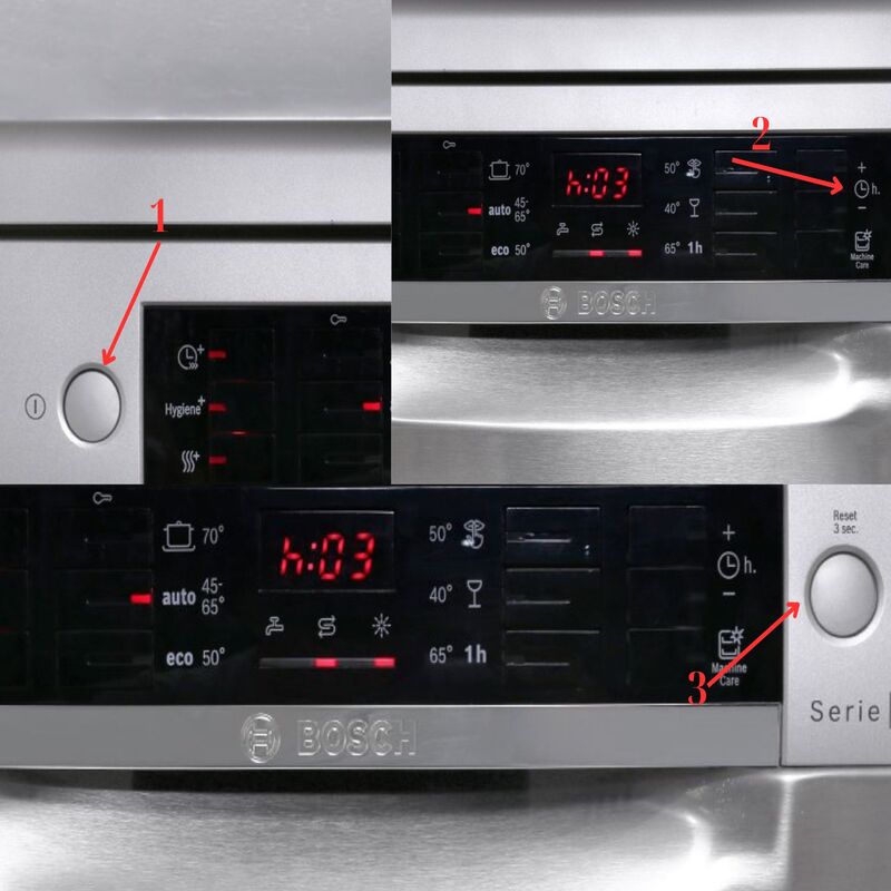 Hướng dẫn sử dụng máy rửa bát Bosch sms46mi05e chi tiết nhất 5 Tùy chỉnh chức năng hẹn giờ
