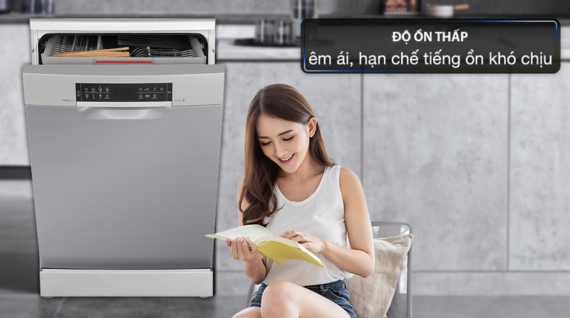 14 lợi ích của máy rửa bát đem lại cho gia đình bạn 6 Máy rửa bát hoạt động êm ái và ổn định mang lại sự yên tĩnh cho không gian sống