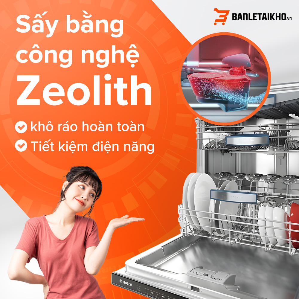 Tìm hiểu các chức năng sấy của máy rửa bát Bosch mới nhất 3 Máy rửa bát ứng dụng công nghệ đá Zeolith giúp làm khô hoàn toàn bát đĩa