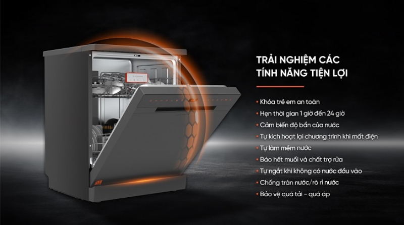 Máy rửa bát Junger có tốt không? Review máy rửa bát Junger 4 Máy rửa bát Junger được trang bị nhiều tính năng hiện đại