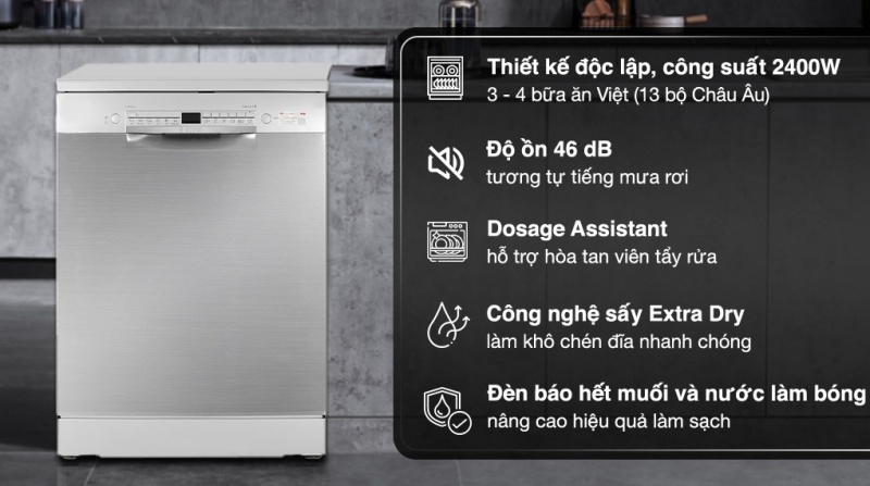 7 máy rửa chén độ ồn thấp dưới 50dB đáng mua nhất năm 2025 2 máy rửa chén độ ồn thấp