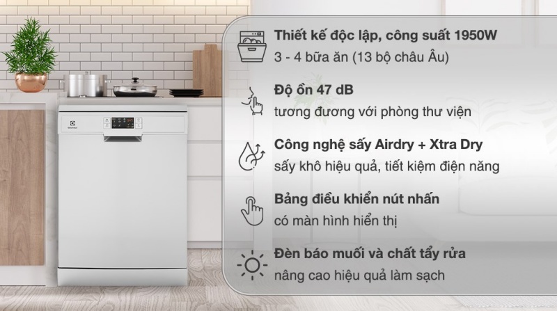 7 máy rửa chén độ ồn thấp dưới 50dB đáng mua nhất năm 2025 3 máy rửa chén độ ồn thấp