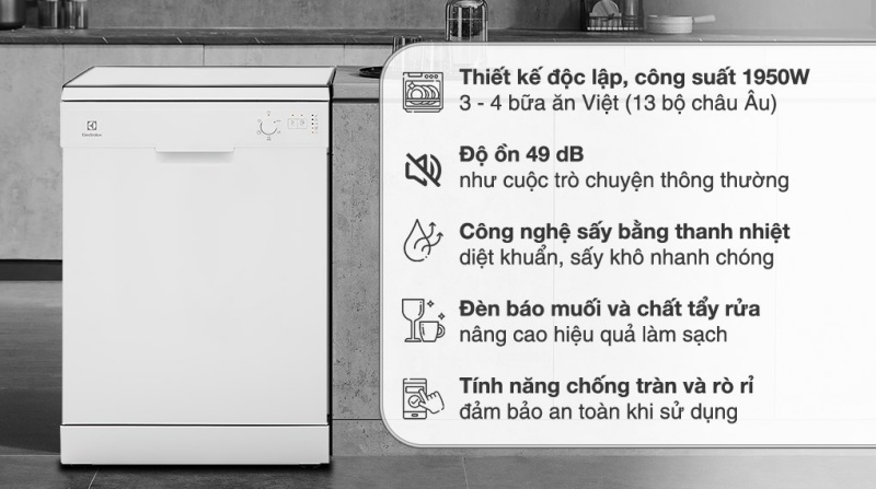 7 máy rửa chén độ ồn thấp dưới 50dB đáng mua nhất năm 2025 4 máy rửa chén độ ồn thấp