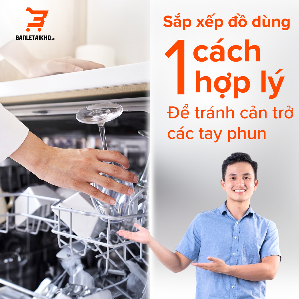 Hướng dẫn sử dụng máy rửa bát Bosch cho người mới sử dụng 4 Tránh cản trở các tay phun bằng cách sắp xếp đồ dùng một cách hợp lý