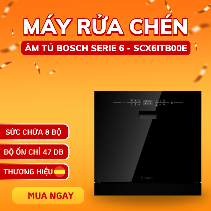 Máy Rửa Bát Âm Tủ Bosch SCX6ITB00E Serie 6