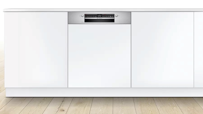 Máy rửa bát Bosch SMI4HVS33E bán âm có thiết kế tích hợp âm tủ tinh tế, hiện đại