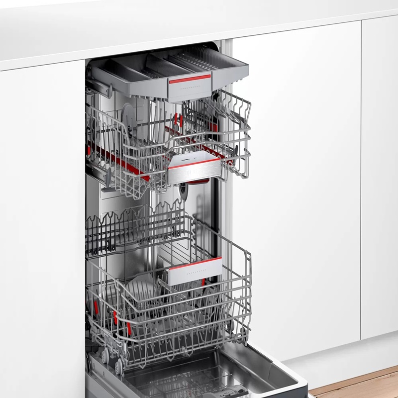 Hệ thống khay Max Flex và VarioFlex Pro trên máy rửa bát Bosch SMS4HAW48E - Series 4 giúp bạn sắp xếp bát đĩa một cách linh hoạt và tối ưu nhất