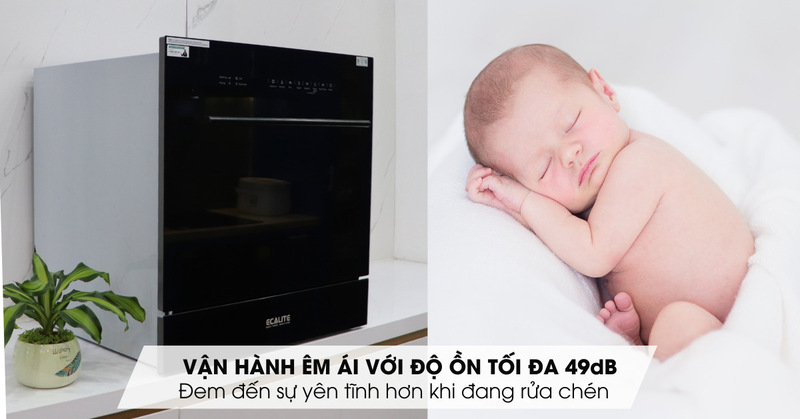 Máy Rửa Chén Mini 8 Bộ Ecalite EDW-UF6080BL