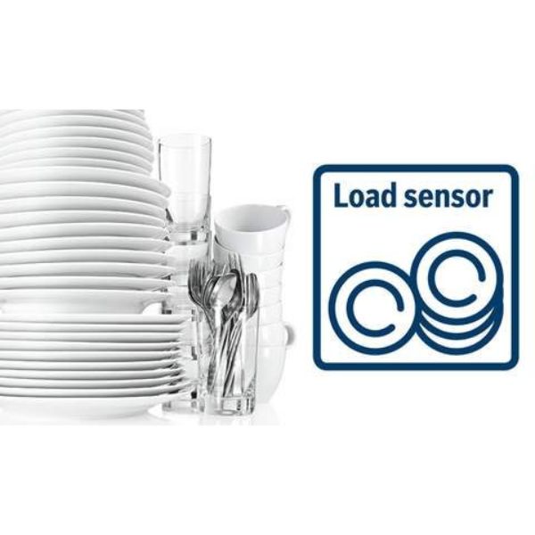 Máy rửa bát Bosch SMS6ECI07E có thể xác định chính xác lượng bát đĩa và điều chỉnh lượng nước phù hợp