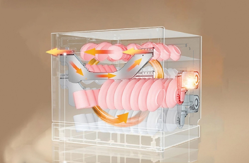 Công nghệ sấy Turbo Heat Drying của Texgio TG-BI205 hoạt động mạnh mẽ