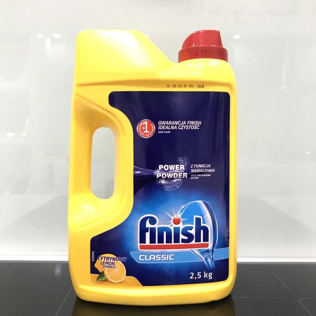 Bột rửa chén Finish 2.5kg Lemon làm sạch sâu, hòa tan nhanh chóng và an toàn cho sức khỏe