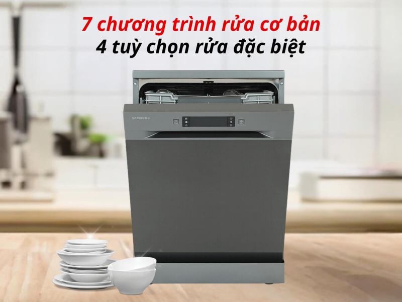 Máy rửa bát Samsung DW60CG550FSGSV với 7 chương trình rửa đa dạng