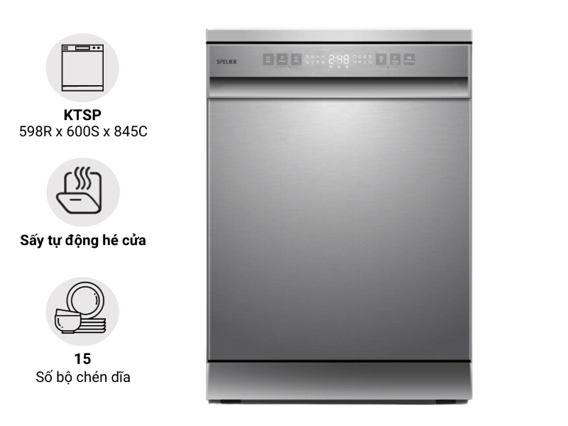 Máy rửa bát Độc Lập/ âm Tủ Spelier SP 15 DW NX SILVER 15 Bộ