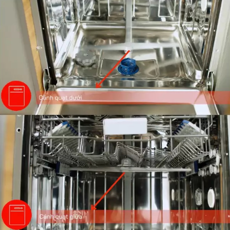 Khoang máy được làm bằng thép không gỉ cao cấp, bền bỉ và dễ dàng vệ sinh, đảm bảo vệ sinh an toàn thực phẩm