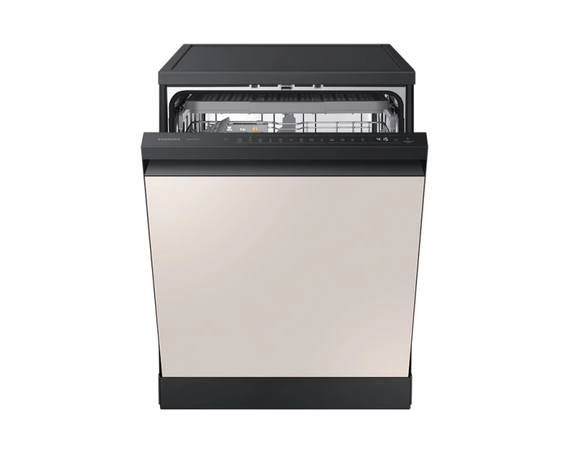 Samsung Bespoke DW60CB750FAPSV nổi bật với mặt gương màu Nâu Be sang trọng