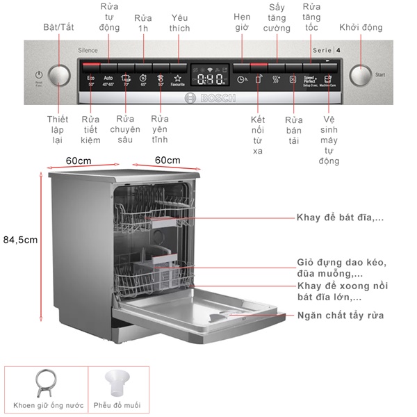Với tính năng Speed Perfect+, máy rửa bát Bosch SMS8YCI03E sẽ giúp bạn tiết kiệm thời gian và tận hưởng cuộc sống một cách trọn vẹn hơn
