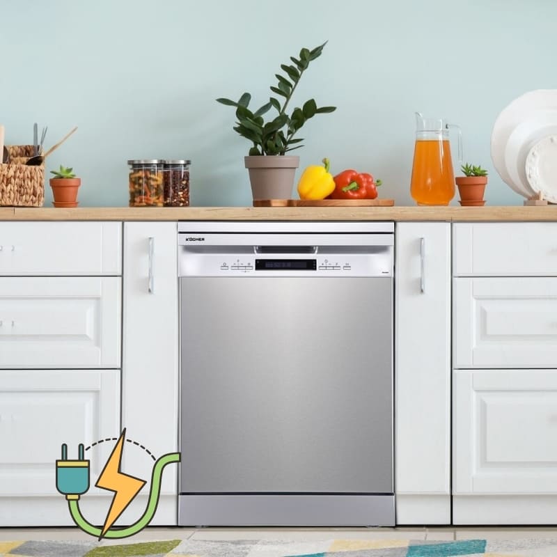 Máy rửa bát Kocher KDEU-8835 trang bị công nghệ động cơ Super Silence thông minh