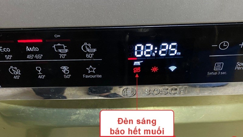 Đèn báo máy rửa bát hết muối
